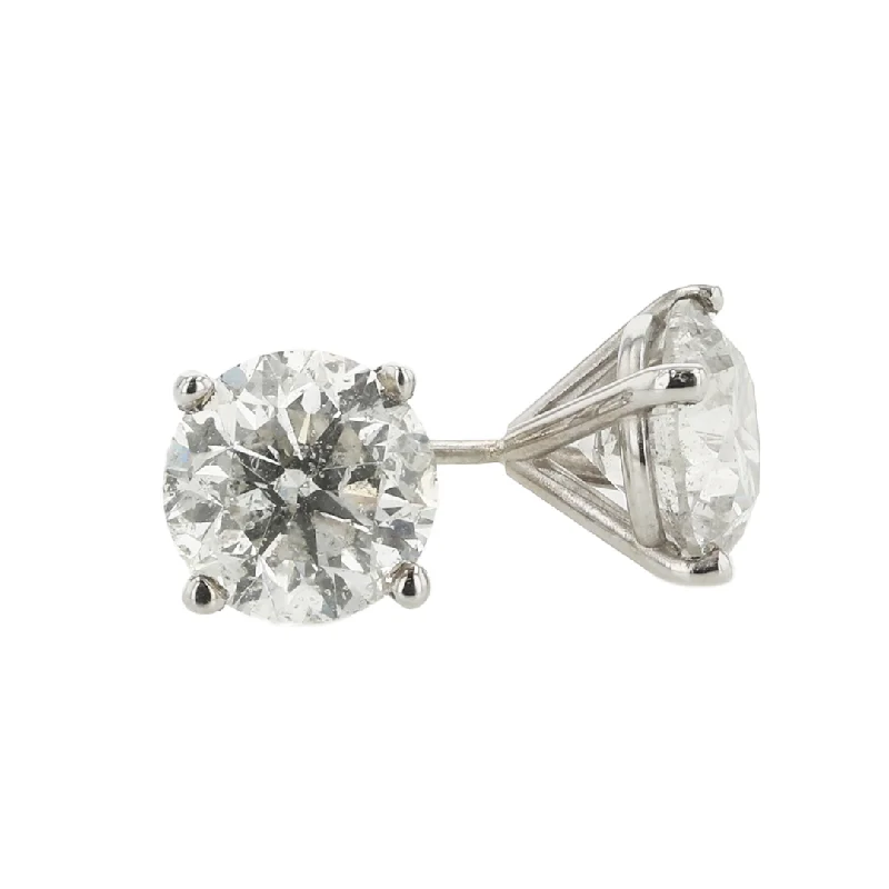 "The Charlie Diamond Earring Studs" 3.06CTTW D-E SI RBS 14KWG