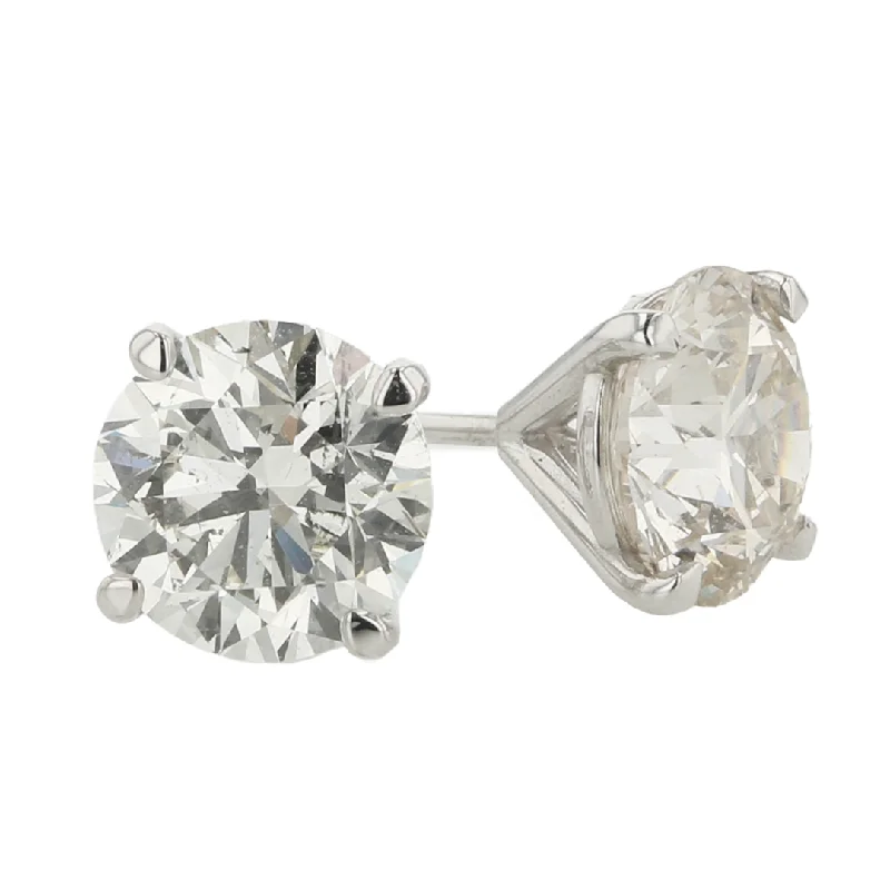 "The Cindy Diamond Earring Studs" 3.00CTTW 14KWG RBS DIA