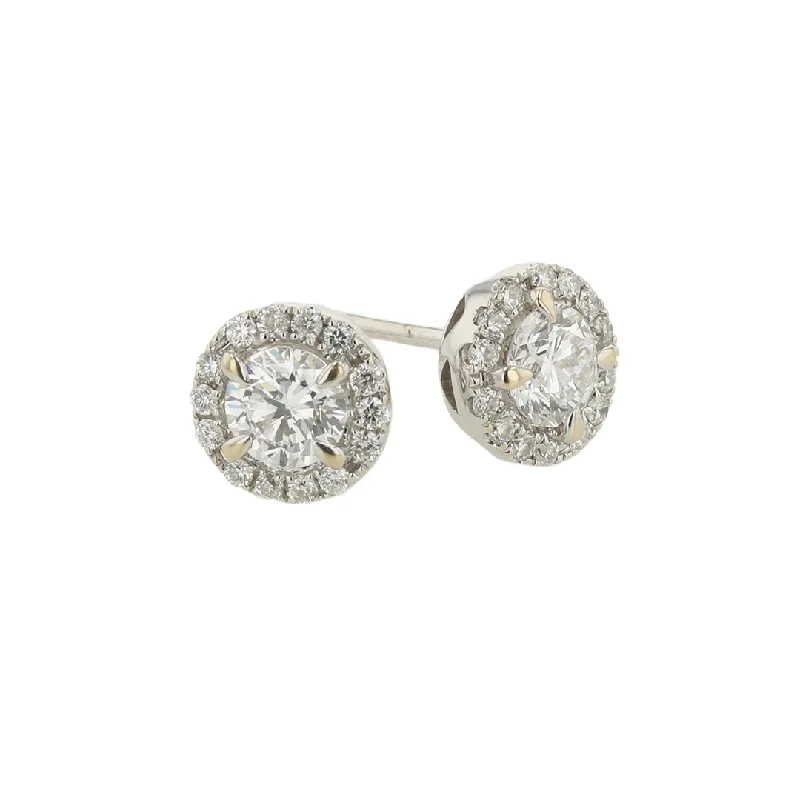 "The Corey Diamond Earring Studs" 0.54CTTW 18KWG  Halo Studs