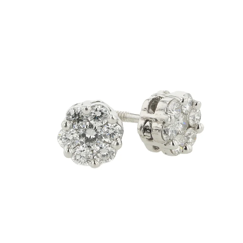 "The Ella Diamond Earring Studs" 0.50CTTW F VS1 RBS 14KWG STUDS THREADED