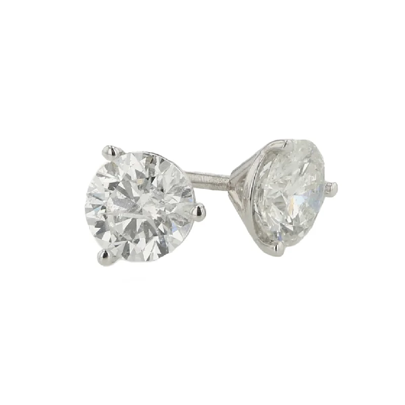 "The Hazel Diamond Earring Studs" 0.97CTTW 14KWG F SI RBS