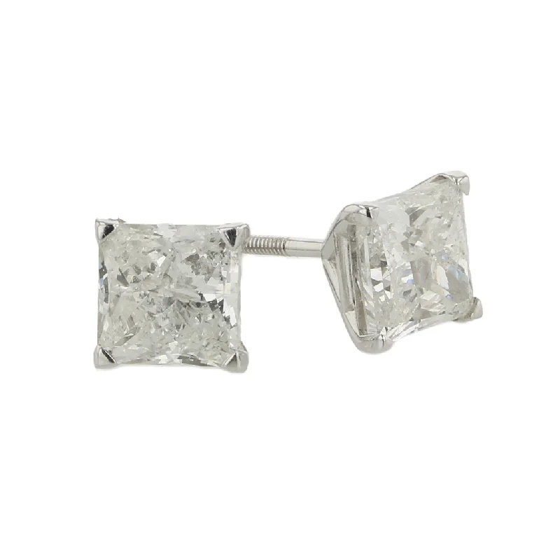 "The Nora Diamond Earring Studs" 1.95CTTW PRINC D-E SI 14KWG