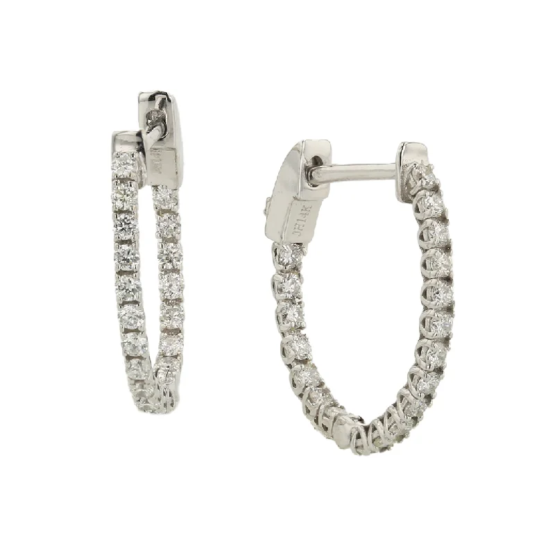 "The Queen Diamond Huggie Earrings" 0.41CTTW 14KWG HUGGIE