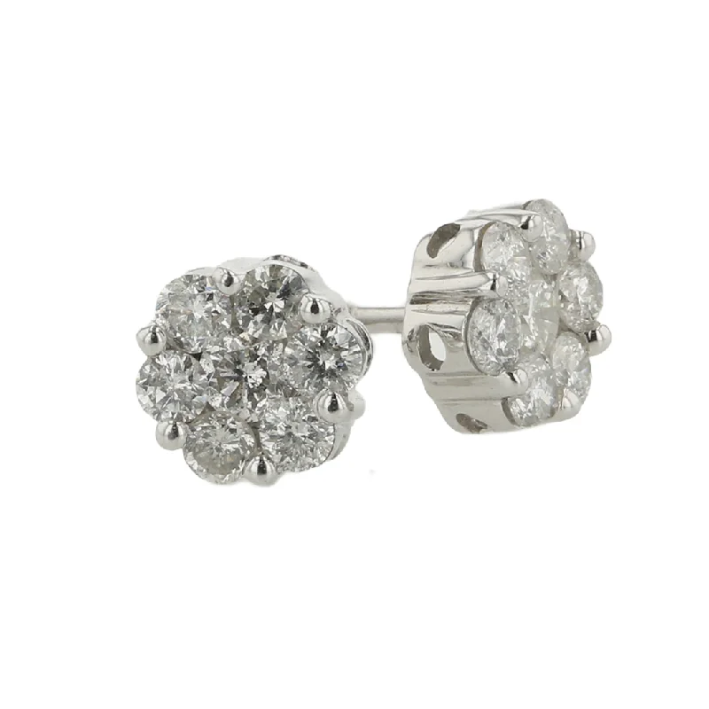 "The Sofia Diamond Earring Studs" 0.75CTTW F VS1 RBS 14KWG THREADED