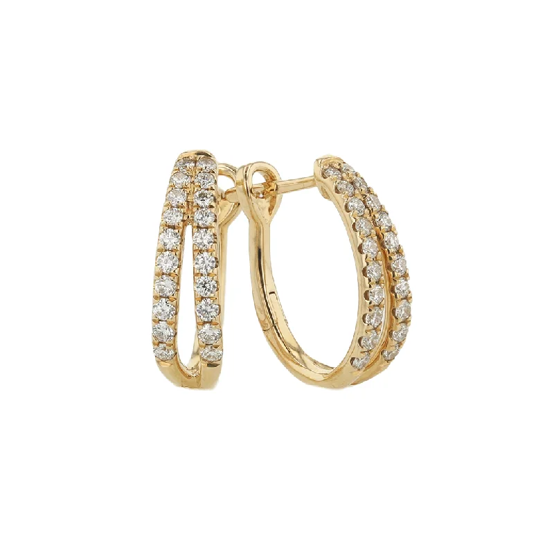 "The Spencer Hoop Earrings" 0.40CTTW 14KYG DIA OVAL HOOP