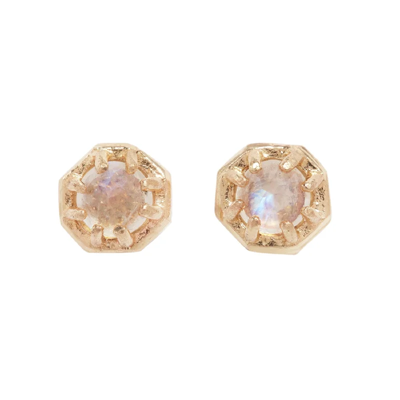 Tiny Moonstone Studs