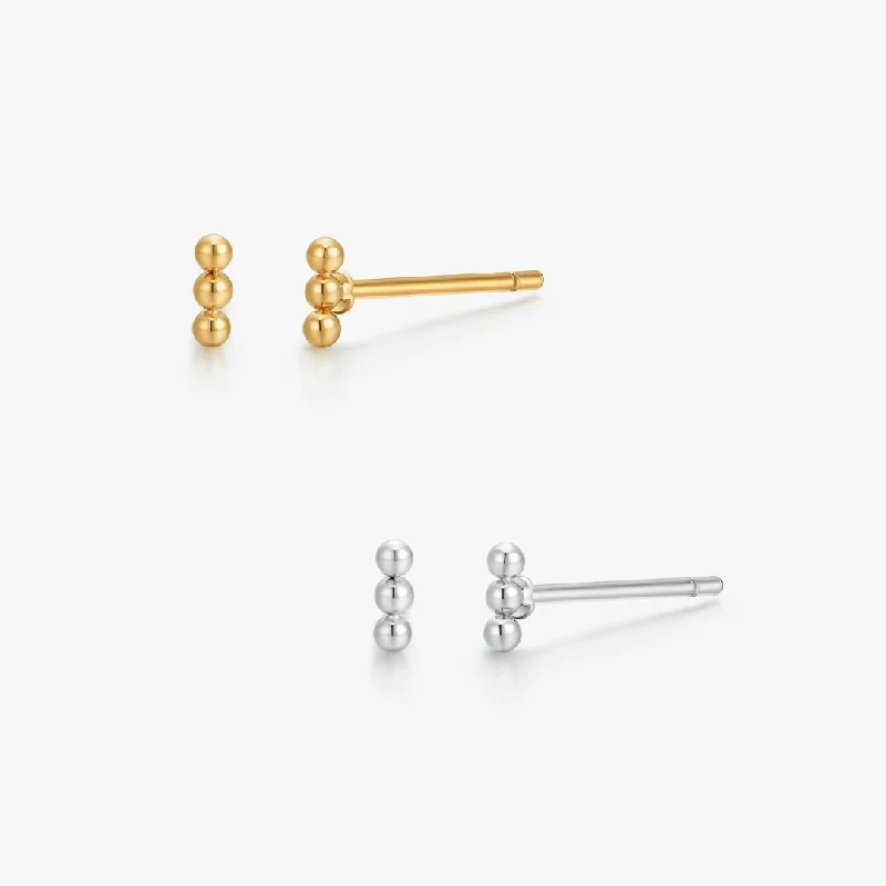 Trio Vertical Beads Studs