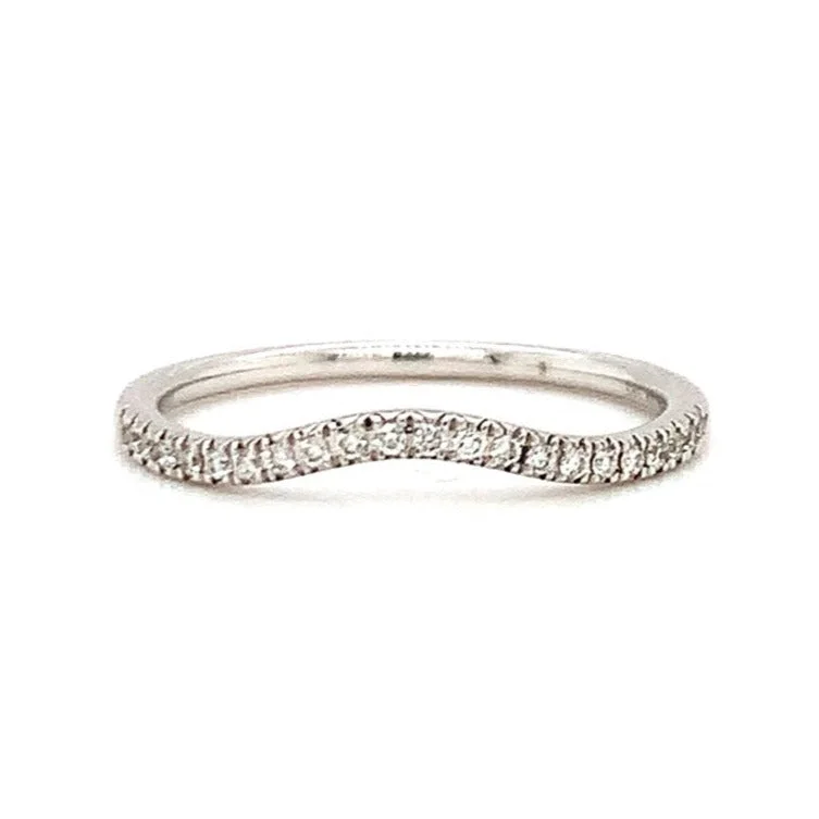 White Gold & Diamond Contour Band