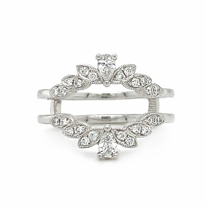 White Gold & Diamond Marquise Ring Enhancer