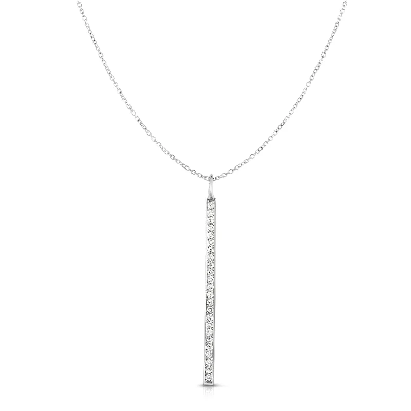 14K Gold .25ct Diamond Bar Necklace