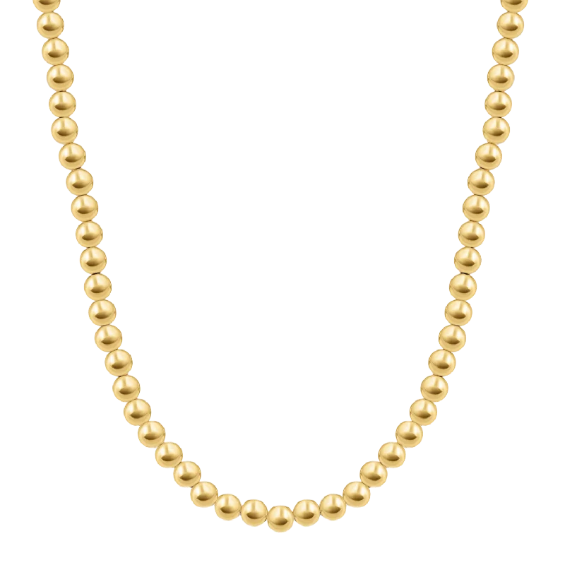 6mm Gold Bead Ball Necklace