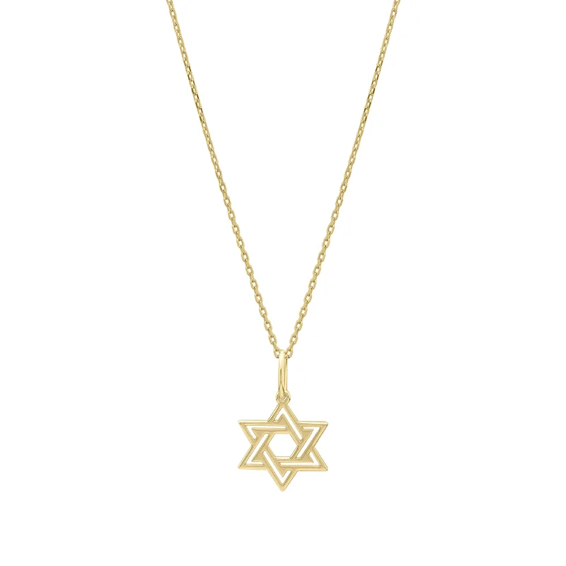 14K Gold Star of David Pendant