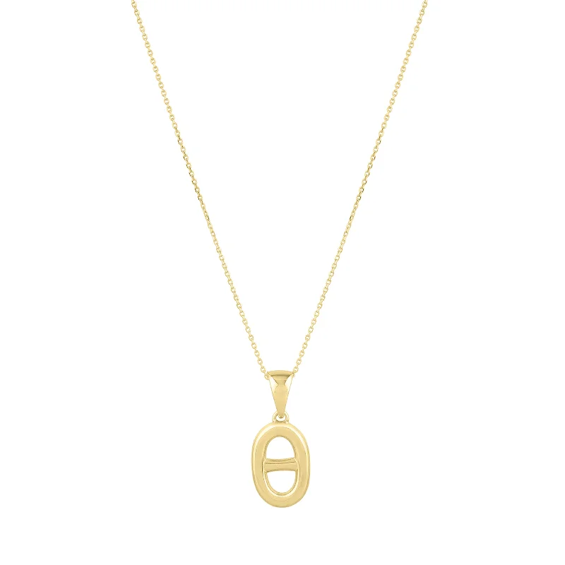 14K Puff Mariner Link Pendant