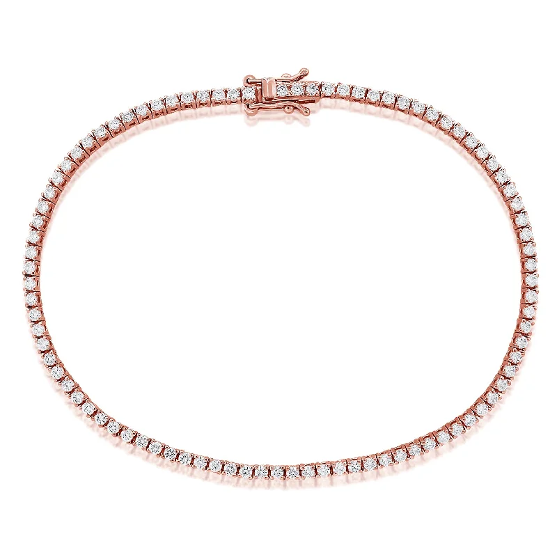 14K Rose Gold 1.71Ct Diamond Tennis Bracelet