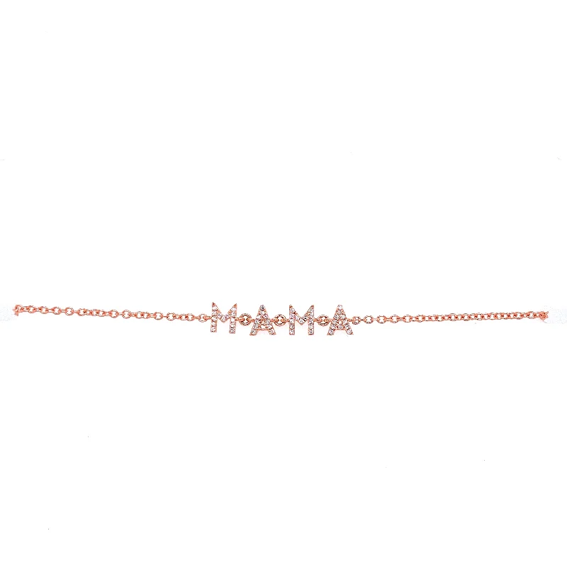 14K Rose Gold Diamond "Mama" Bracelet