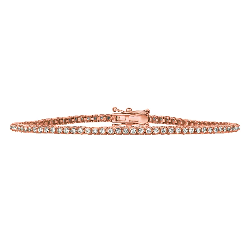 14K Rose Gold Diamond Tennis Bracelet