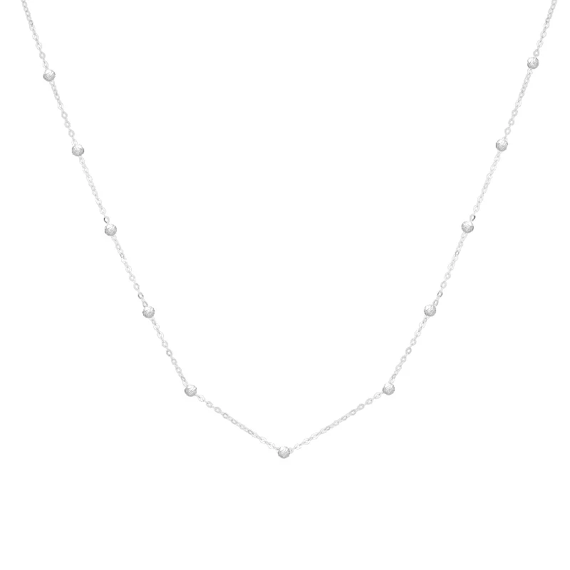 14K Saturn Bead Chain Necklace