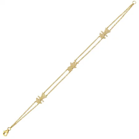 14k Yellow Gold Diamond Boy & Girl Bracelet