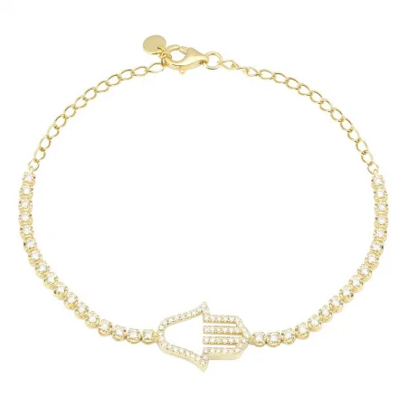 14K Yellow Gold Diamond Hamsa Bracelet