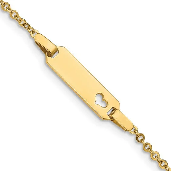 14K Yellow Gold Heart ID Baby Bracelet