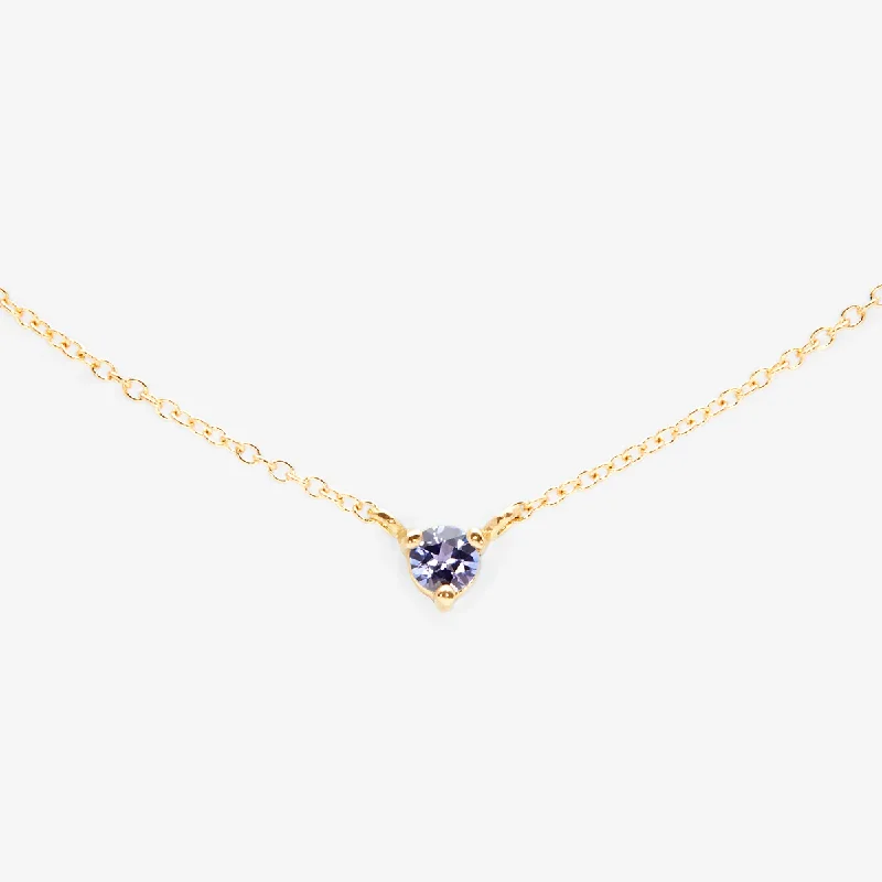 3mm Tanzanite Gold Necklace