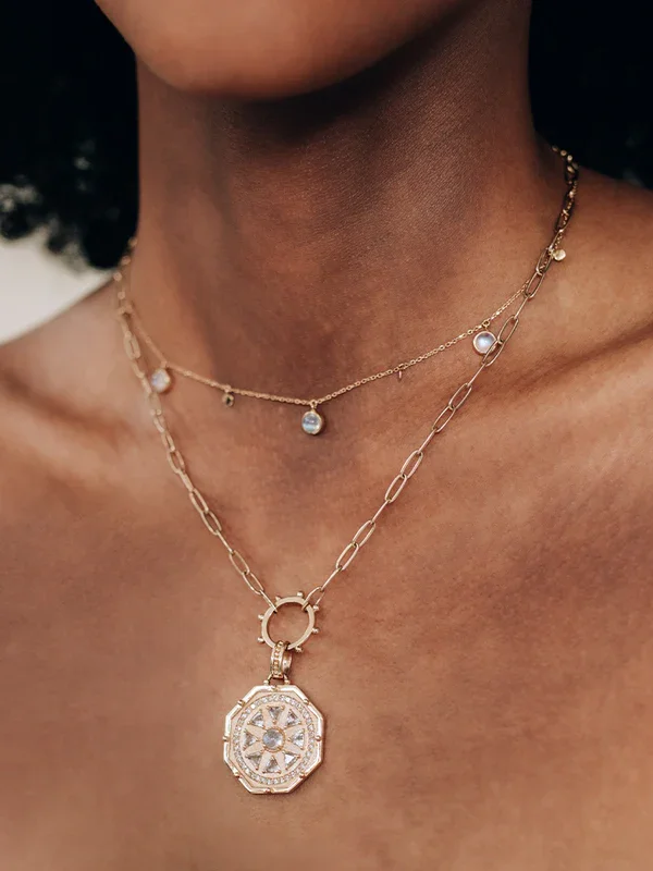 Cléo Moonstone Charm Necklace