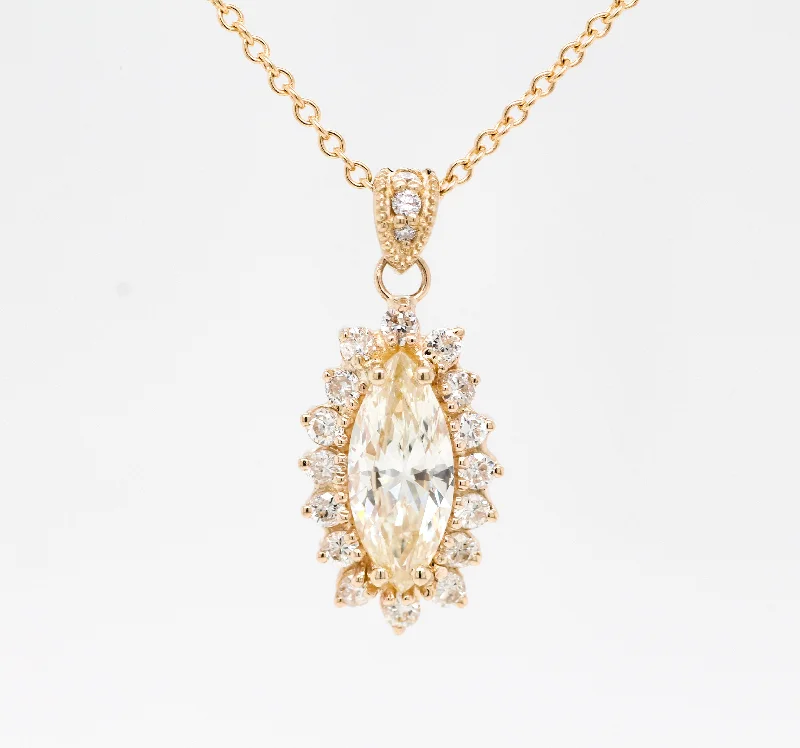 ESTATE 14KY 1.67 CTTW DIAMOND PENDANT