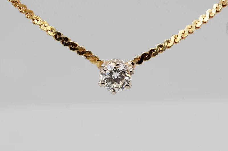 Estate 14KY .25 Ct diamond 17" Necklace