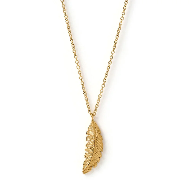 Feather Gold Necklace