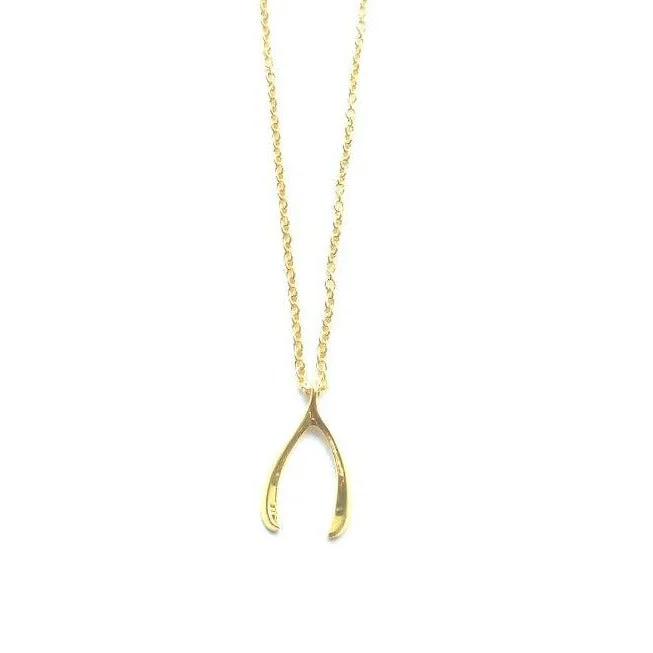 Gold Vermeil Wishbone Necklace