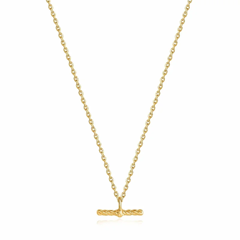 Gold Rope T-Bar Necklace