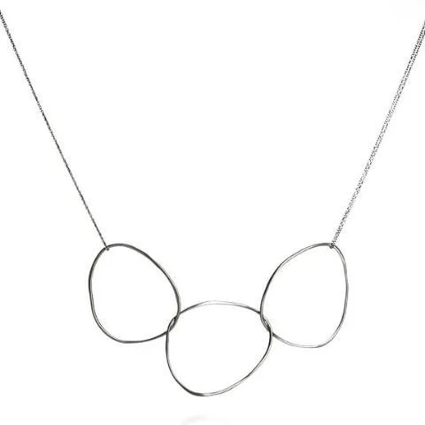 Three Organic Loop Necklace