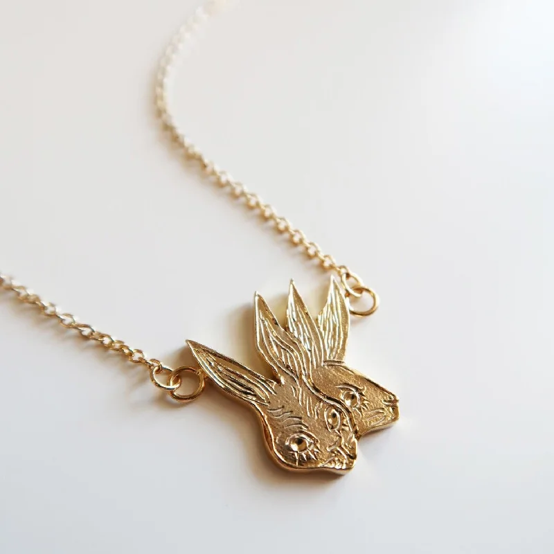 Two-Headed Rabbit Necklace