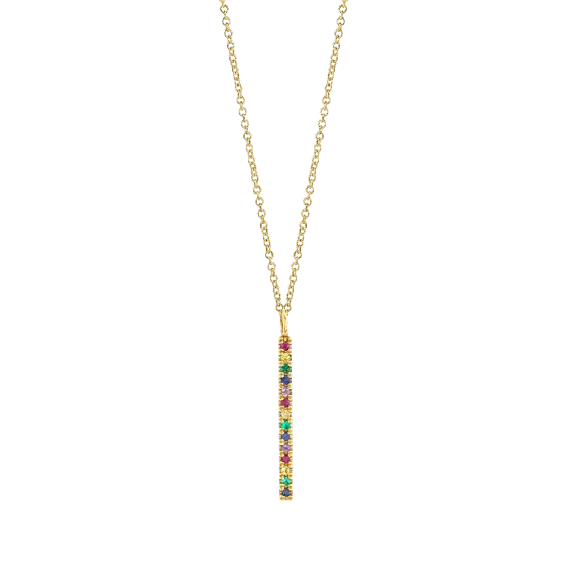 Short Bar Rainbow Necklace